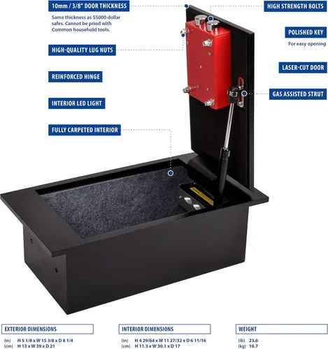Vista 3 de Viking Security Safe VS-15FL - Caja fuerte mecánica para suelo