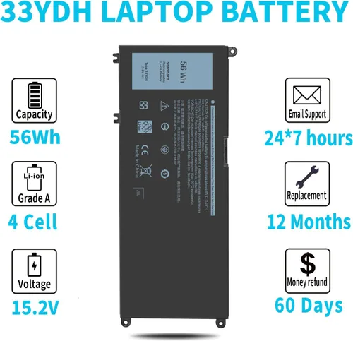 Vista 5 de Batería de 15.2V 56Wh 33YDH para Dell Inspiron 17 7000 7773 7779 7778 7786 2 en 1 15 7577 Latitude 15 3590 3580 3490 3380 G5 15 5588 7 g3 3579 3779