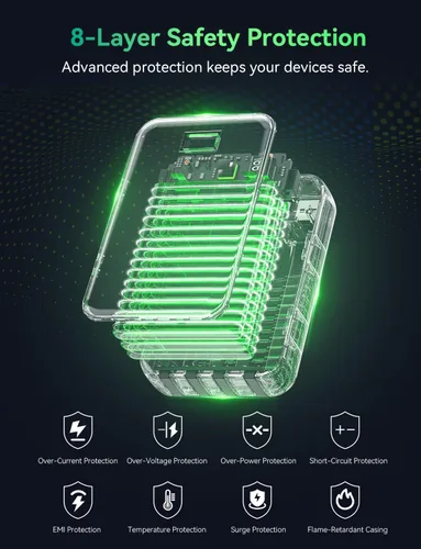 Vista 8 de Cargador portátil 50000mAh, banco de energía 50% más pequeño Negro