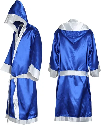 Vista 2 de MMA - Bata de boxeo con capucha para hombre, bata de algodón ligera para boxeo tailandés Rojo