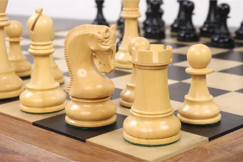 Vista 5 de Royal Chess Mall - Juego de piezas de ajedrez Leningrado Staunton - Boj ebonizado - Rey de 4