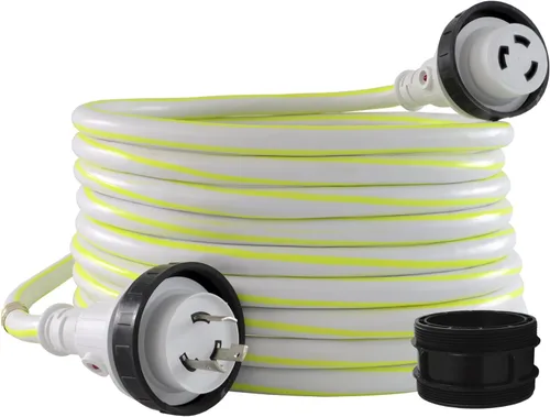 Vista 7 de Conntek 17105-012RE 30Amp Marine Shore Cordset amarillo, 12 pies