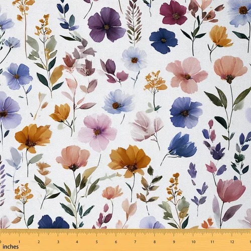 Vista 24 de Feelyou Tela de Flores Groovy por Yarda 1 Yarda Niños Retro Floral Boho Tela de Tapicería para Sillas para Niños Niñas Adolescentes Años 70 Hippie