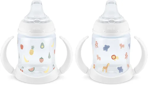 Vista 11 de NUK First Choice - Vaso para aprender 2.0, 5 onzas, con asas, a prueba de derrames, a prueba de fugas, vaso con popote suave, paquete de 2