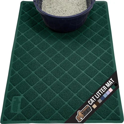 Vista 31 de GORILLA GRIP Tapete para caja de arena para gatos, resistente al agua, respaldo texturizado, fácil de limpiar, menos residuos y suelos limpios, 17 x