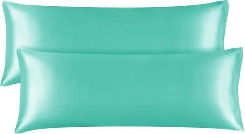 Vista 13 de BEDELITE Funda de almohada de satén para cabello y piel, súper suave y refrescante similar a las fundas de almohada de seda, paquete de 2 con cierre