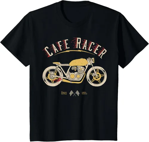 Vista 40 de Camiseta Cafe Racer - Old School - Camiseta de motocicleta vintage Negro