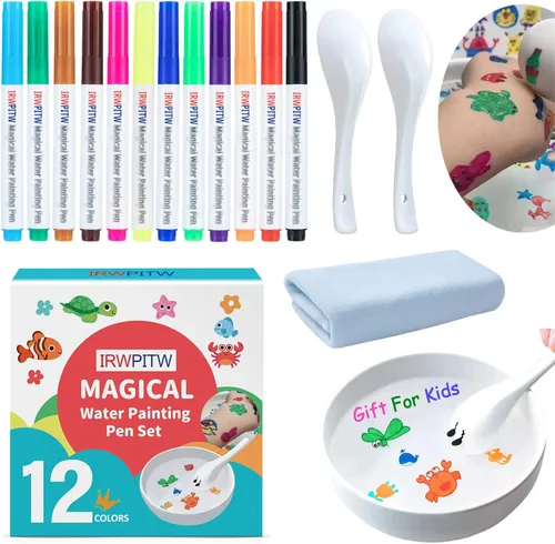 Vista 7 de IRWPITW Paquete de Bolígrafos de Dibujo Mágicos, 8 Colores de Bolígrafos de Pintura Mágica con Agua para Niños, Los Niños Crean Conjunto de Dibujos