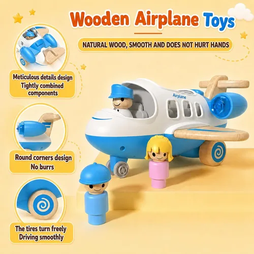 Vista 5 de Wanborns Juguete de avión para niños con sonido y luz, mini avión para niños de 18 meses a 5 años, regalo para niños