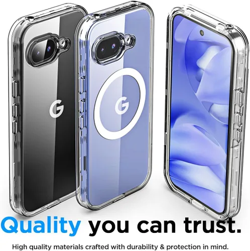 Vista 7 de AICase Funda transparente para Google Pixel 9a (6.3 pulgadas), resistente protección contra caídas, cuerpo completo, a prueba de golpes, a prueba