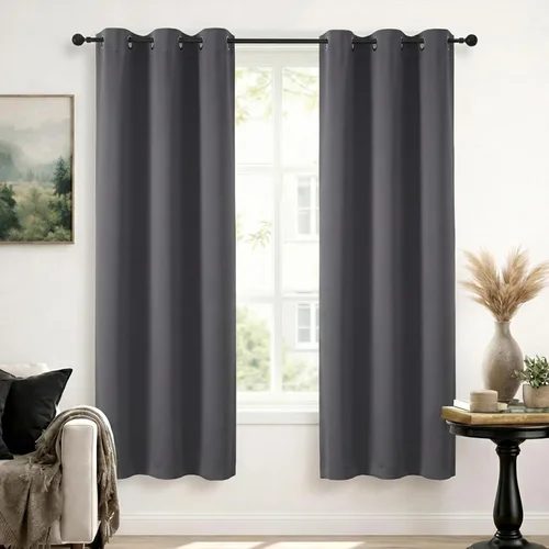 Vista 101 de Simplebrand Cortinas blancas puras de 96 pulgadas de largo para oscurecer la habitación, juego de 2 paneles para dormitorio/sala de estar, bloqueo