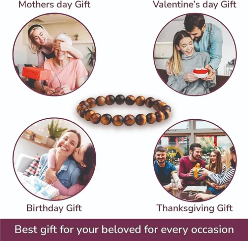 Vista 51 de Crystal Vibe Pulseras de cuentas de 0.315 in para mujeres y hombres, pulseras de cristal con piedras preciosas naturales, tamaño elástico ajustable