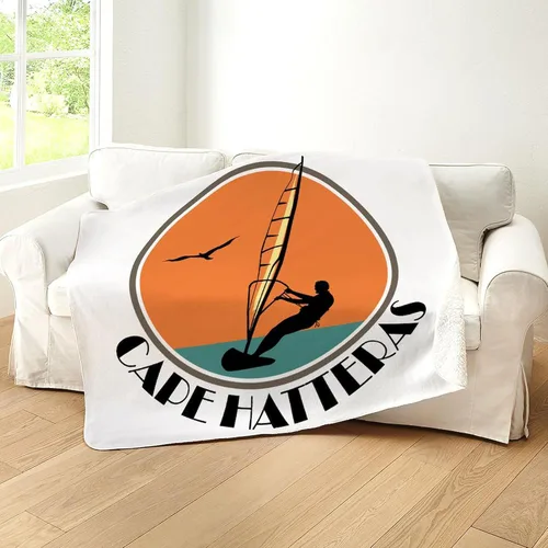 Vista 5 de CafePress Cape Hatteras Windsurf Sherpa - Manta de forro polar de 60 pulgadas de largo x 50 pulgadas de ancho