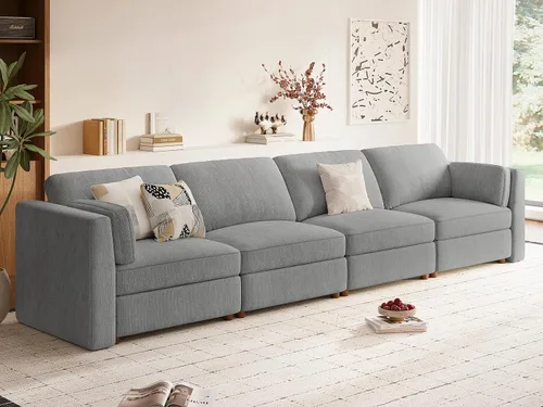 Vista 53 de CUGOAO Sofá biplaza extragrande de 83.5 pulgadas, sofás para sala de estar, sofá nube de felpilla de asiento profundo, sofá modular seccional, funda