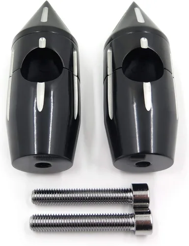 Vista 2 de XKH - Elevadores de manillar con punta negra de 2 1/4 pulgadas, compatible con Harley Softail Dyna Sportster Custom de 1 pulgada [B00YB44RIW]