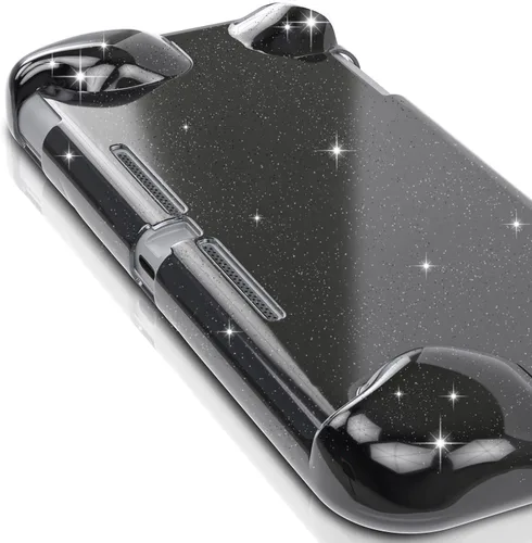 Vista 4 de ECHZOVE Funda de TPU con purpurina para Nintendo Switch Lite, funda protectora con purpurina para Nintendo Switch Lite-Negro