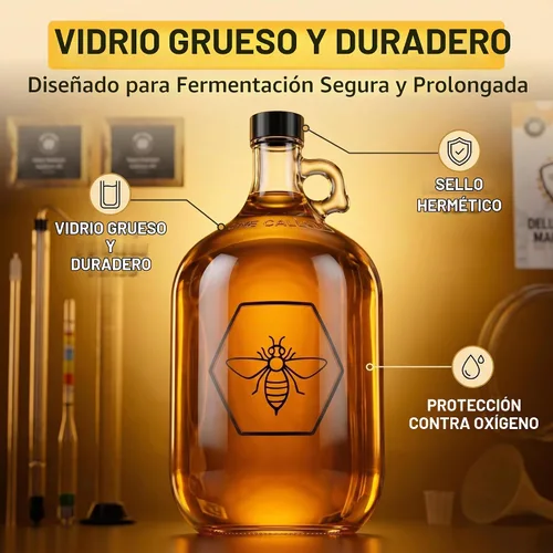 Vista 3 de Kit completo de fabricación de hidromiel para principiantes con levadura e ingredientes de primera calidad - Kit de inicio de elaboración de cerveza