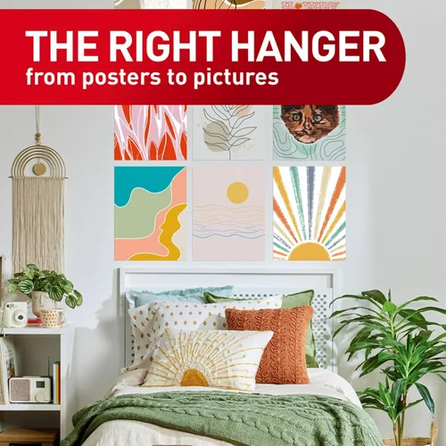 Vista 4 de Command Small Poster Strips, 128 White Adhesive Strips (2 Packs of 64), Damage-Free Hanging for Posters, Kids’ Artwork, Banners & Signs, No Tools