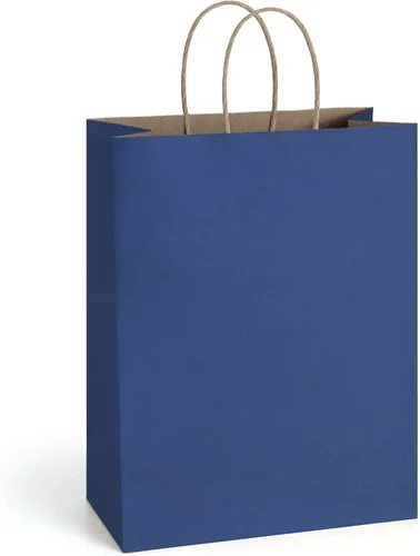 Vista 9 de BagDream Bolsas de regalo de 10 x 5 x 13 pulgadas, 25 bolsas de papel kraft con asas, para regalos, negocios, mercancía, venta al por menor, Negro