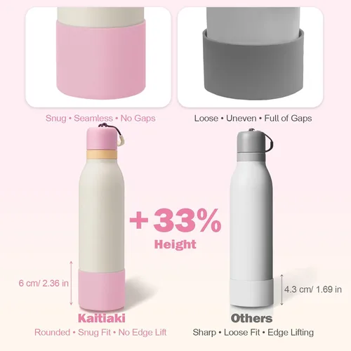 Vista 6 de 2 botas de silicona superiores para Owala FreeSip Twist de 24 onzas, funda inferior resistente a los arañazos, accesorios de botella de Owala
