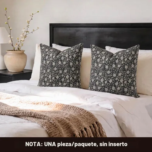 Vista 5 de DOMVITUS Fundas de almohada florales de 18 x 18 pulgadas, fundas de almohada para sofá, funda de almohada con estampado floral, fundas decorativas