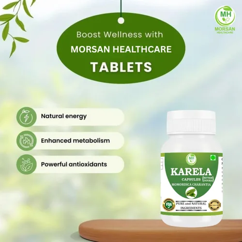 Vista 4 de Morsan's Karela (Momordica charantia) Cápsulas, Pack de 2 x 60 x 500 mg. Veg. Cápsulas (2)