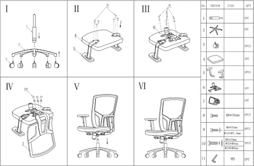Vista 4 de Silla de oficina ergonómica de malla multifunción con soporte lumbar, reposabrazos ajustable, naranja (sin reposacabezas, negro)