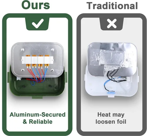 Vista 4 de Lonchera eléctrica térmica para adultos con 2 envases de 1.8L, interruptor de encendido/apagado de alimentación y 0.6L de doble capa, calentador