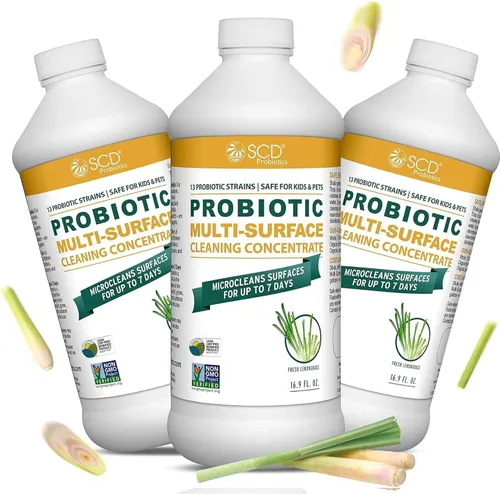 Vista 8 de Concentrado de limpieza probiótico multisuperficie, citronela – Base biológica certificada por USDA, microlimpia superficies hasta 7 días, botella
