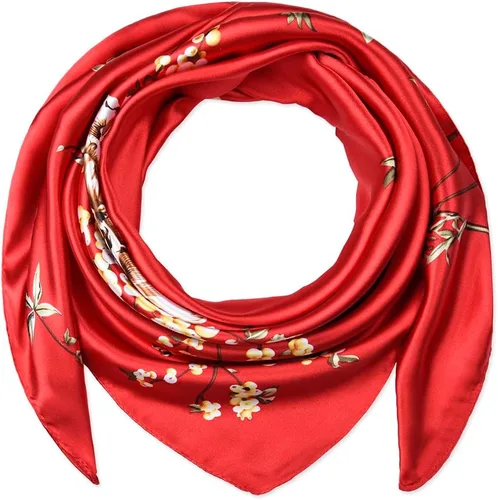 Vista 109 de corciova - Bufanda cuadrada grande para mujer, diadema sedosa para cabello rizado, lazo para dormir por la noche, bandana a la moda, 35 x 35