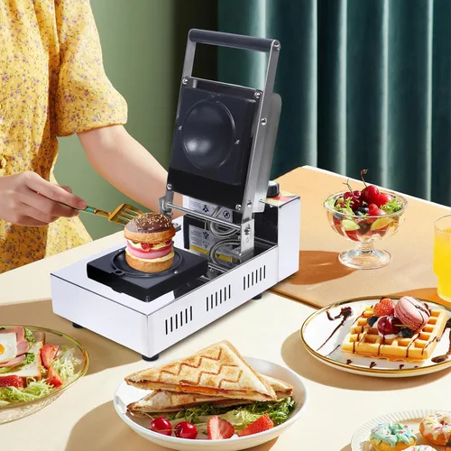 Vista 2 de Máquina para hacer hamburguesas de helado de 1000 Kw, máquina para hacer hamburguesas ovfo para encimera, sandwichera de helado 122-482℉
