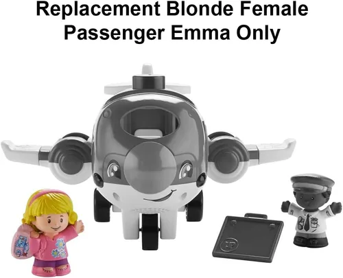 Vista 4 de Pieza de repuesto para Fisher-Price Little People Travel Together Airplane Playet - DJB53 ~ Reemplazo Rubia Pasajera Emma ~ Traje Rosa ~ Mochila