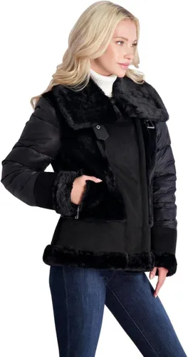 Vista 2 de TAHARI Women's Saylor Mixed Media Puffer Coat