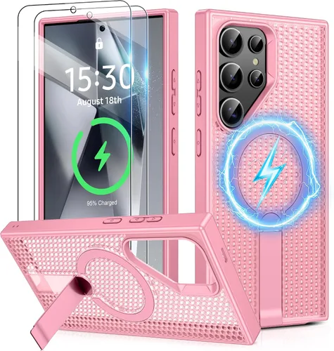 Vista 31 de Jshru para Samsung Galaxy S25 Plus / S24 Plus con [2 PIEZAS] protectores de pantalla HD, compatible con MagSafe