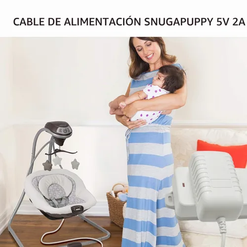 Vista 6 de Cable de alimentación de 5 V de repuesto para columpio Graco Duetsoothe, cargador para balanceo simple y columpio Nova Baby Swing, cable de carga