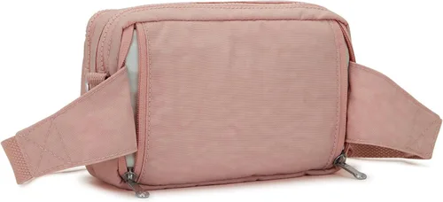 Vista 6 de Kipling Abanu - Bolso cruzado para mujer, ligero, ajustable, de nailon con bolsillos con cremallera multicompartimento, color rosa tierno, Rosa
