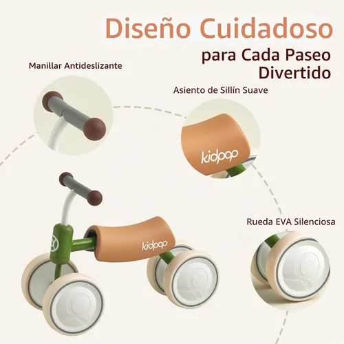 Vista 3 de kidpop Big BEE - Bicicleta de equilibrio para niños con vehículo de cuatro ruedas