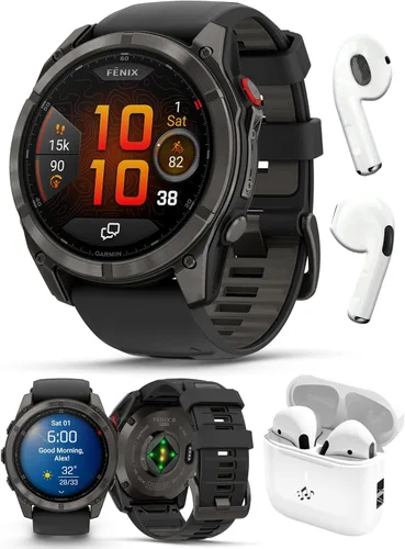 Vista 19 de PlayBetter Garmin Fenix 8 AMOLED (1.7", Plata/Whitestone) Reloj inteligente multideportivo GPS con pantalla táctil de 1.3” y auriculares