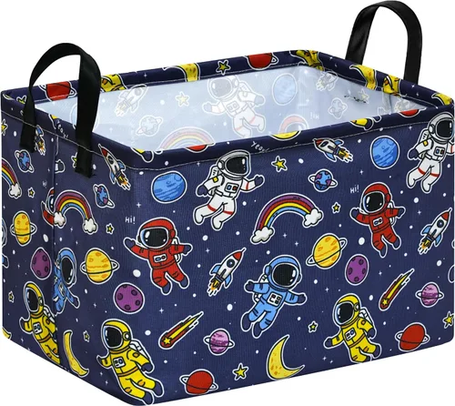 Vista 53 de Cesta de almacenamiento vacía para niños, organizador de almacenamiento impermeable de béisbol, cestas plegables con asas para mujeres, cesta