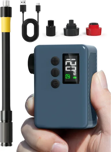 Vista 10 de GPUTEK Mini bomba eléctrica de bicicleta para válvulas Presta y Schrader Negro