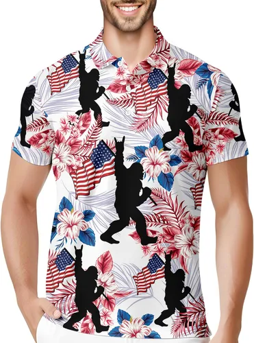 Vista 27 de HIVICHI Camisas de golf divertidas para hombre con patrón estampado loco colorido y novedad de alto rendimiento que absorbe la humedad, camisa tipo