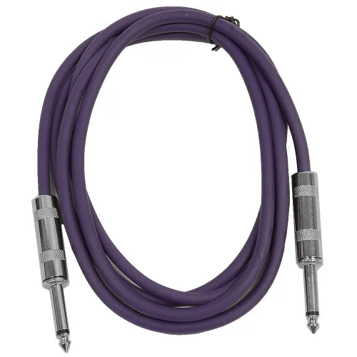 Vista 3 de Seismic Audio Cables para altavoces de guitarra, cables de guitarra TS de ¼”, negros, 2 pies