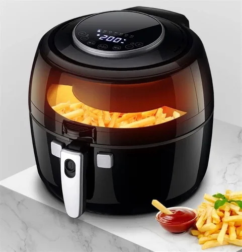 Vista 3 de Horno freidora de aire, horno inteligente de 6.8 cuartos de galón sin aceite, freidora multifunción con pantalla digital LCD y olla antiadherente