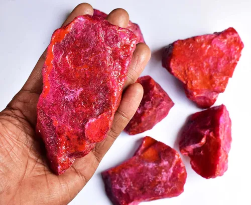 Vista 3 de Ramagems Madagascar - Rubí crudo natural sin cortar, piedra preciosa de hecho, certificado Ruby Manik, cristal curativo auténtico