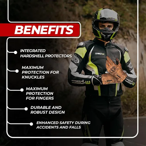 Vista 2 de Guantes de motocicleta para hombres y mujeres, guantes de motocicleta de cuero, función táctil, protectores de motocicleta para todo tipo de clima