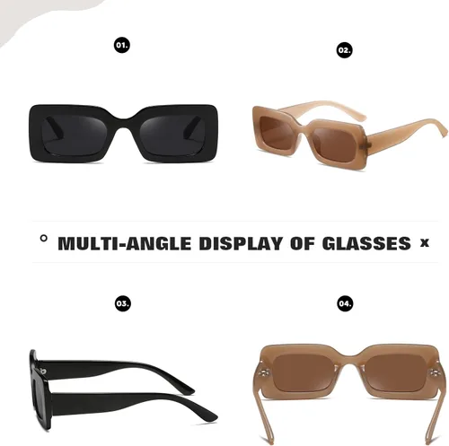 Vista 3 de Gafas de sol para mujer de moda para hombre, cuadrados, multicolor
