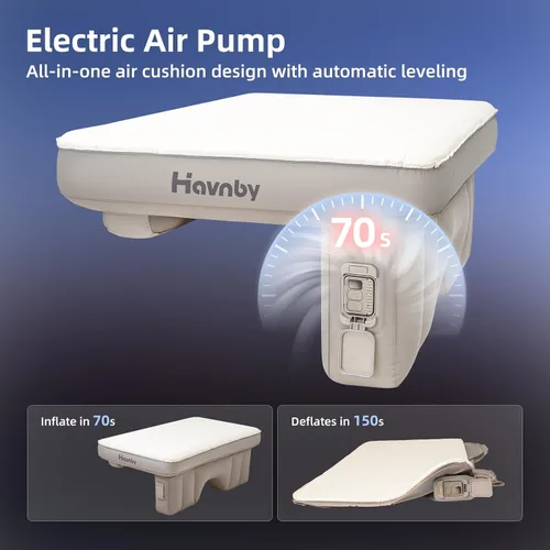 Vista 5 de Havnby SnugNest - Colchón inflable para camioneta para cabina trasera Ford