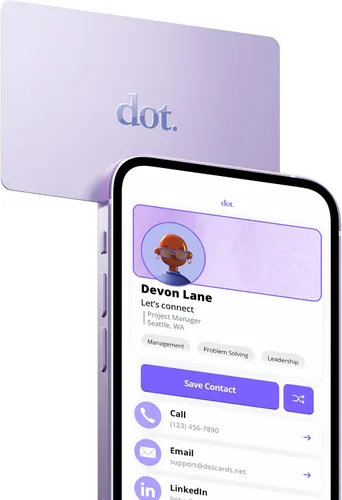 Vista 9 de dot. Tarjeta - Tarjeta de Visita Digital - Compatible con toque para iPhone y Android (Negro)