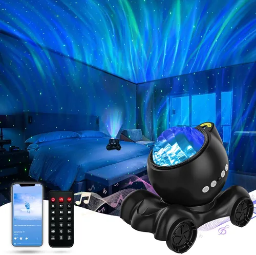 Vista 8 de ENOKIK Proyector de Luces del Norte, Proyector de Estrellas Aurora con Altavoz Bluetooth Integrado, Máquina de Ruido Blanco para Niños y Adultos