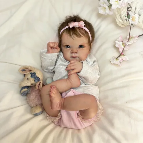 Vista 6 de RXDOLL Lindas Muñecas Bebé Reborn de Silicona de Cuerpo Completo para Niña de 18 pulgadas Bebé Recién Nacida Realista Niña Bebés de Silicona de Vida